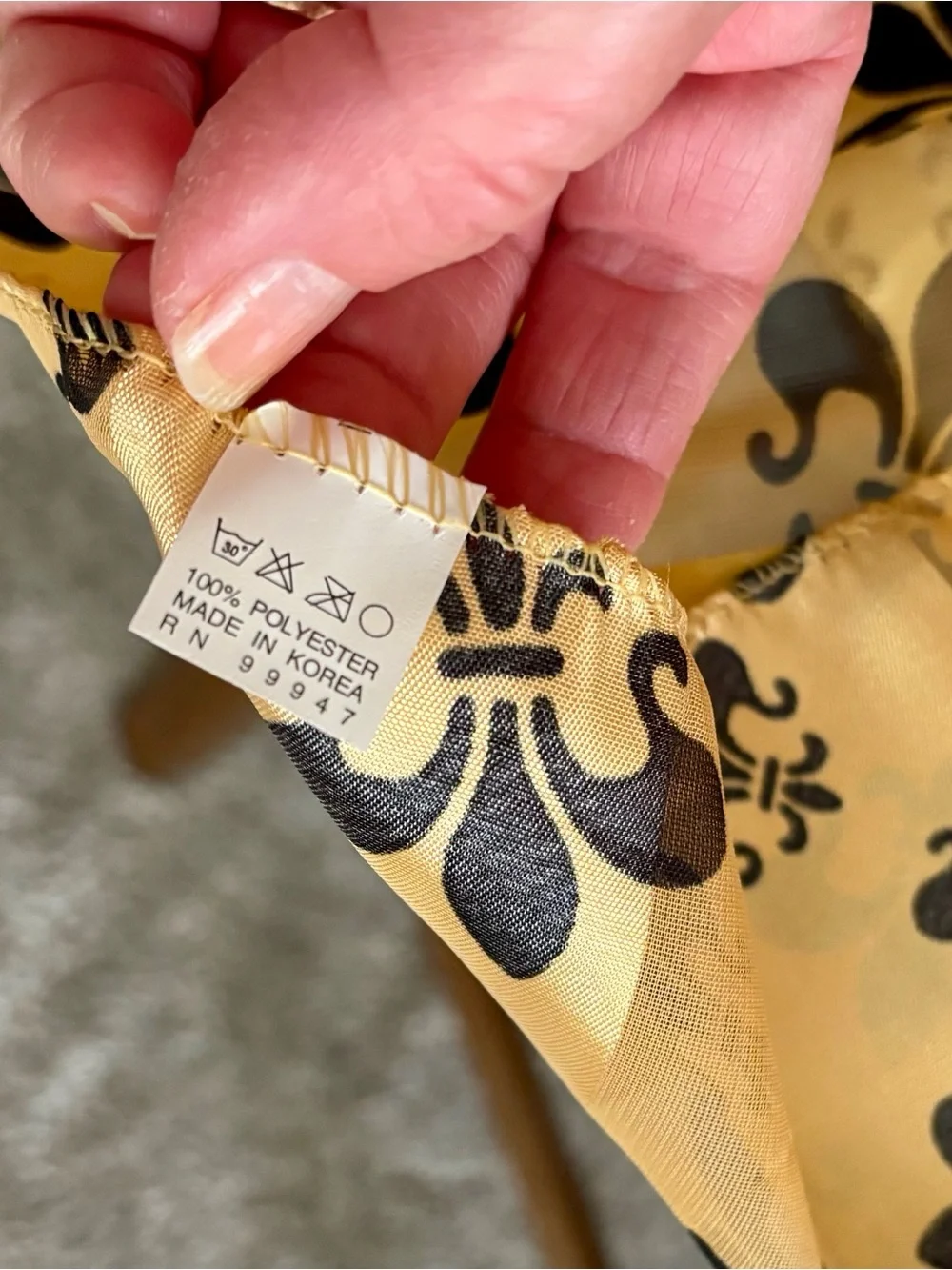 Gold Fleur-de-Lis  Scarf with Black Accents